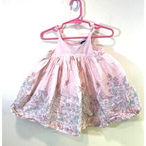 Baby Gap Pink Fully Linen Flower Dress 6-12 months